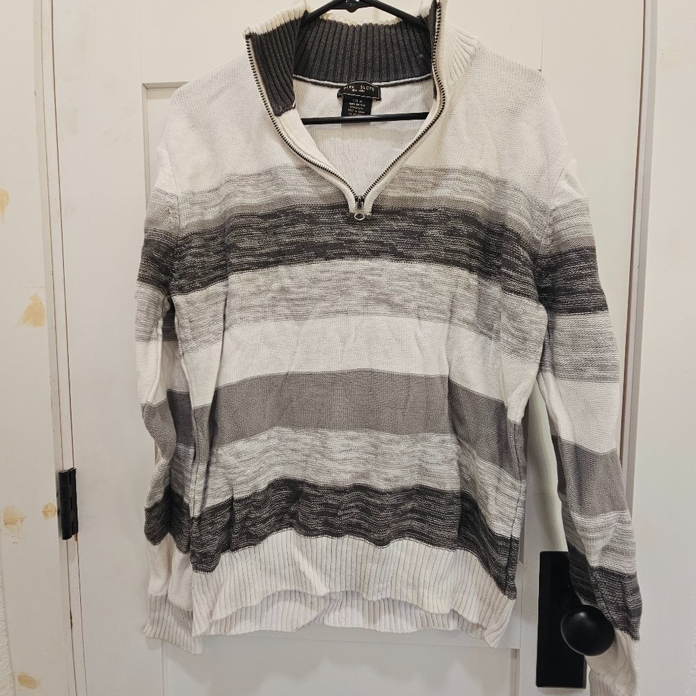 Striped Zip Neck Sweater